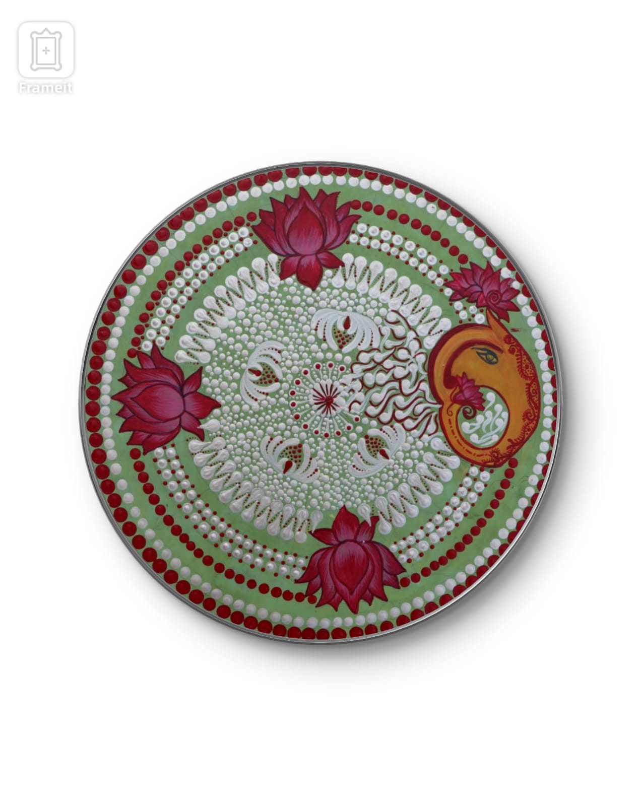 Handmade Art with combination of Lippan and Mandala art