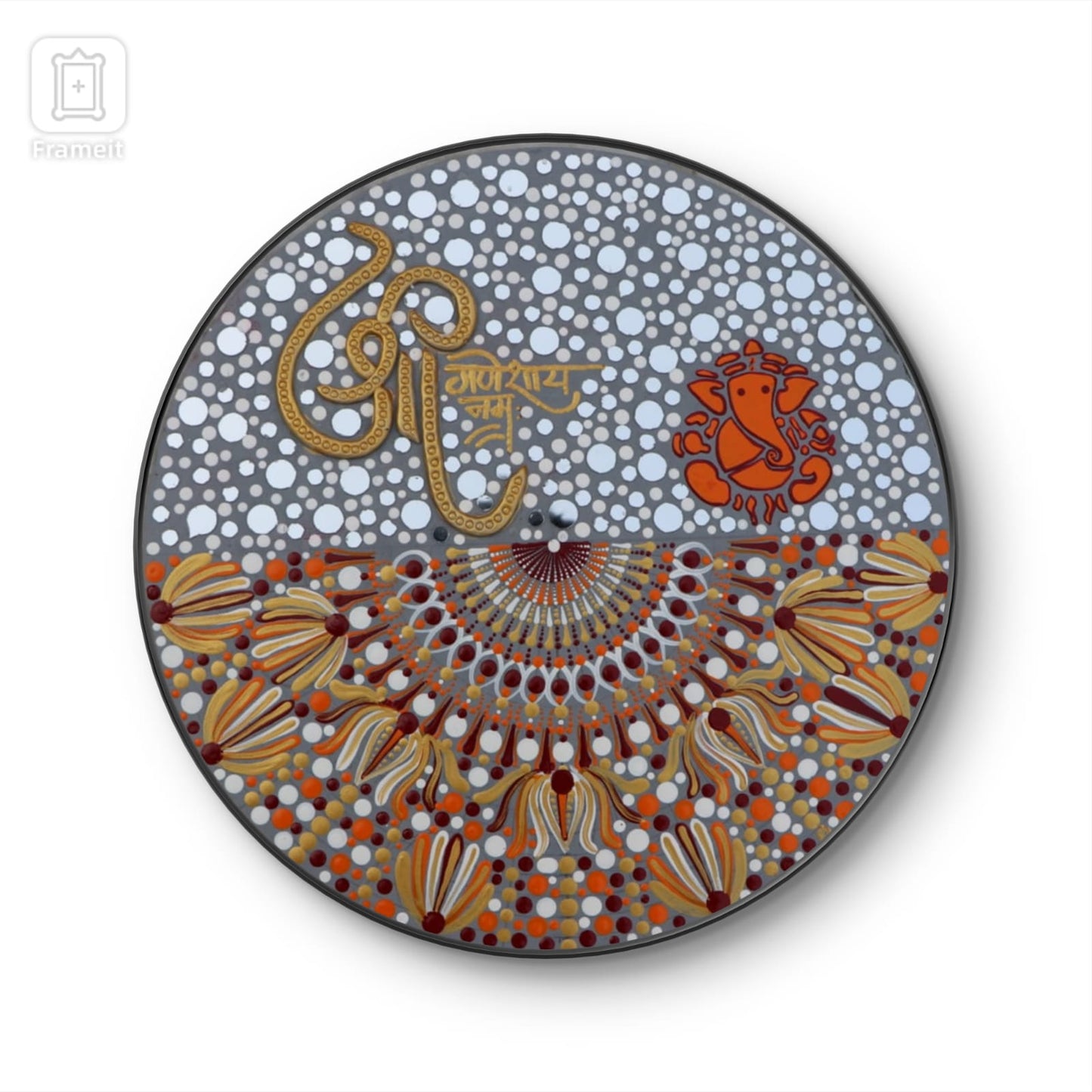 Handmade Art with combination of Lippan and Mandala art
