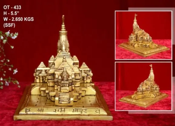 Brass ram manidir | ram mandir showpiece for home | pure hand made brass ram mandir