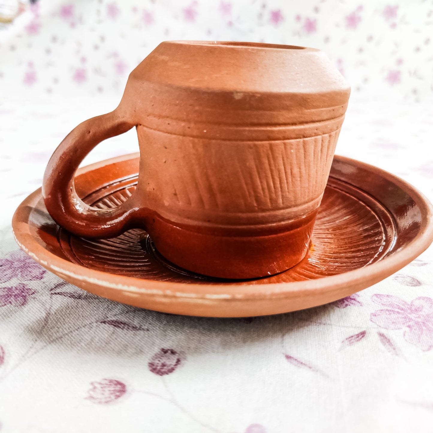 Clay Tea Cup | Ceramic Tea Cup | Tea Cup with Saucer | Clay Cup with Dish