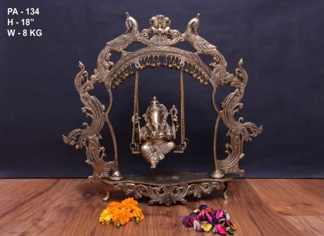 BEAUTIFUL PEACOCK STYLE JHULA FOR HOME DECOR | PEACOCK STYLE JHULA WITH GANESH