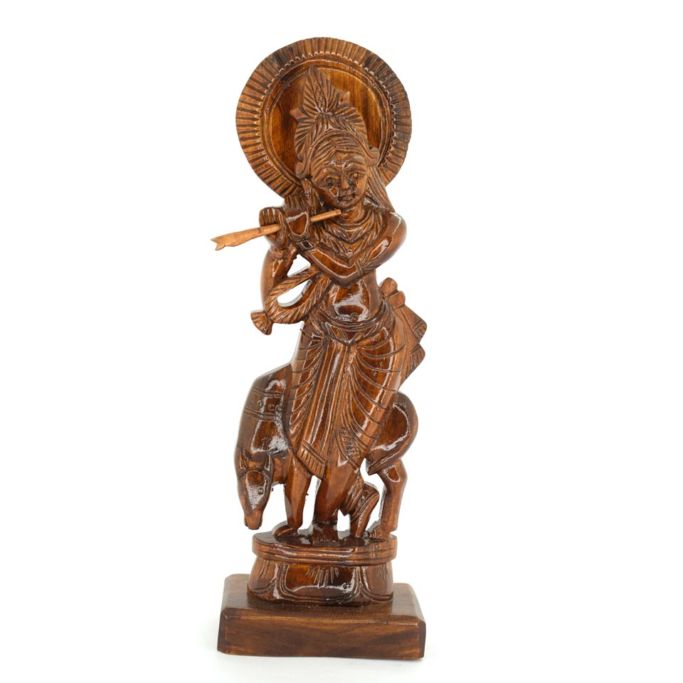 Wooden Krishna Statue| krishna statue| wooden statue| Unique home decor items