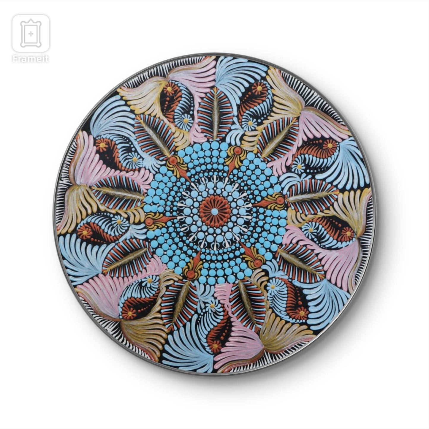 Handmade Art with combination of Lippan and Mandala art