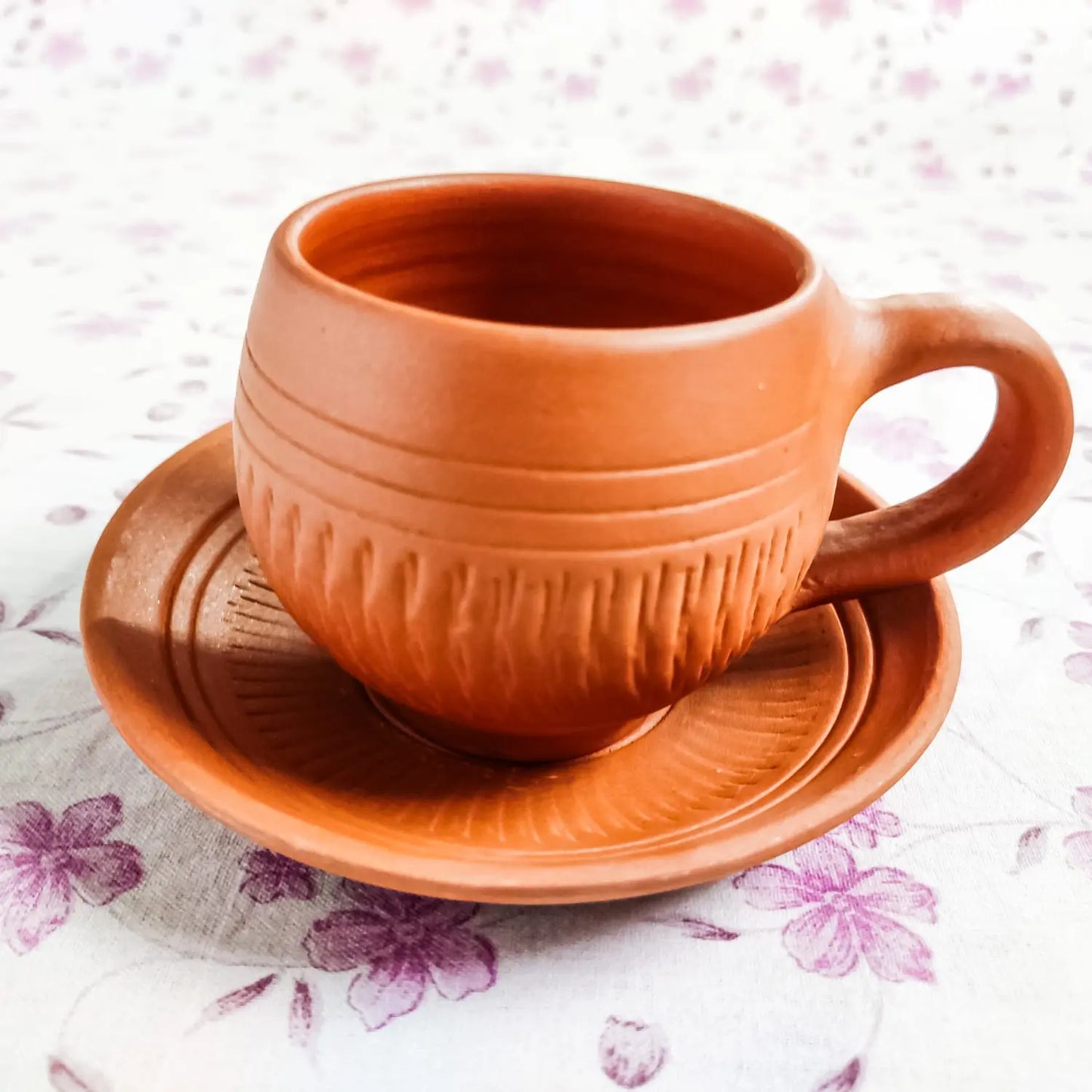 Clay Tea Cup | Ceramic Tea Cup | Tea Cup with Saucer | Clay Cup with Dish