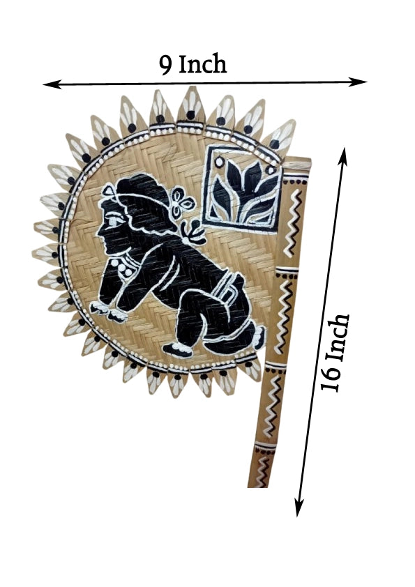 Handmade bamboo fan | bengali hand printed fan