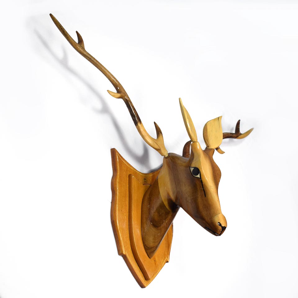 Crafted Deer Head Hanging showpiece for Home Decoration | Wooden decorative items