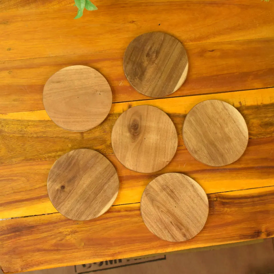 Wooden Handcrafted Tea Coaster Set of 6 | wooden tea coaster | coaster for tea | tea coaster