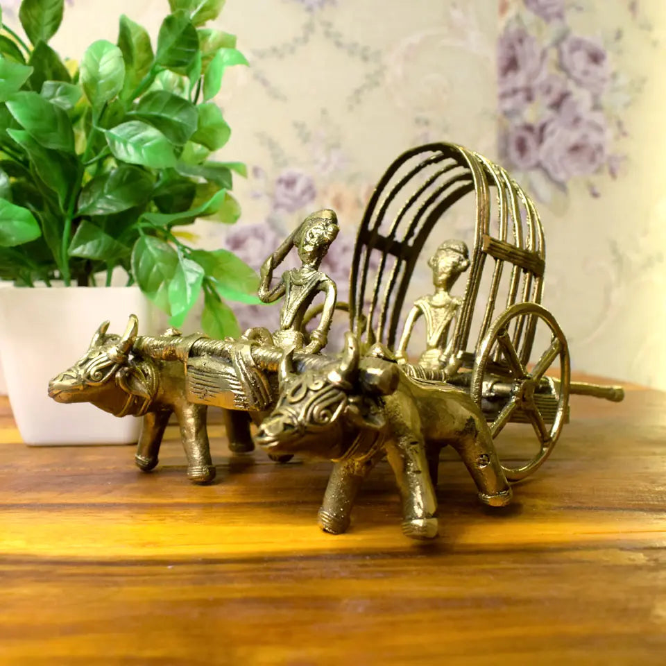 HandMade Brass Bullock Cart | handmade home decor | handmade products India - Best for office table