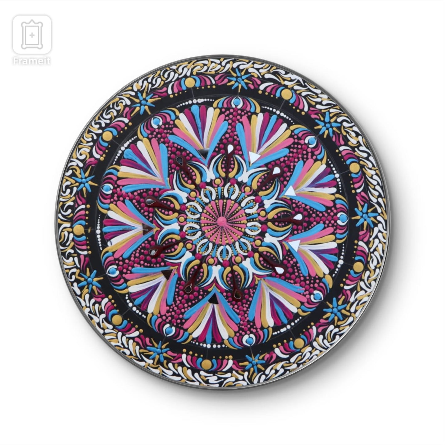 Handmade Art with combination of Lippan and Mandala art