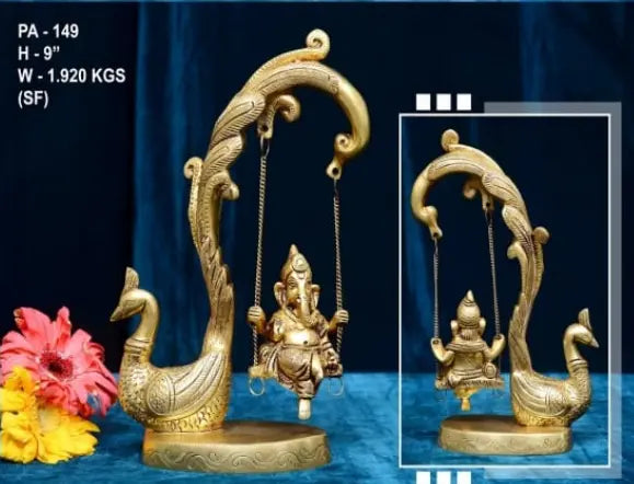 BEAUTIFUL PEACOCK STYLE JHULA FOR HOME DECOR | BRASS JHULA PEACOCK STYLE JHULA FOR SHOWPIECE