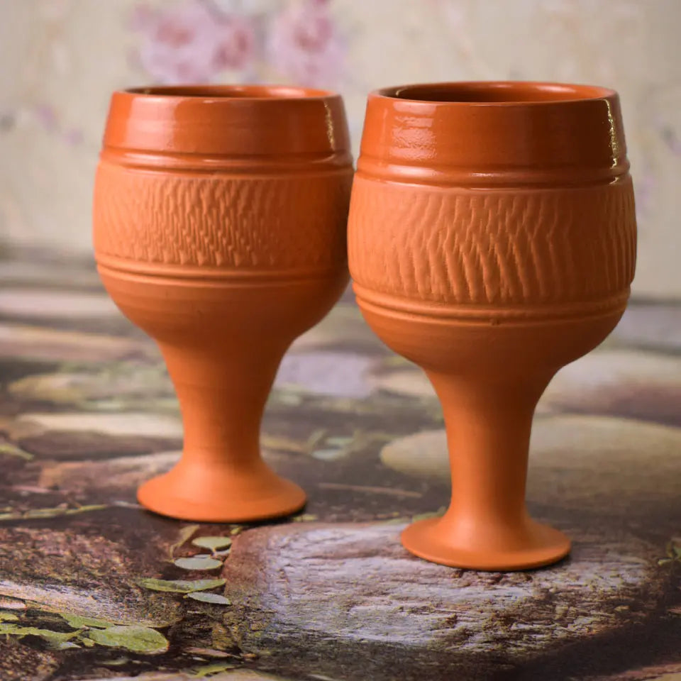 Clay Wine Glass | Handmade Drinking Glass | Eco-Friendly Wine Glass