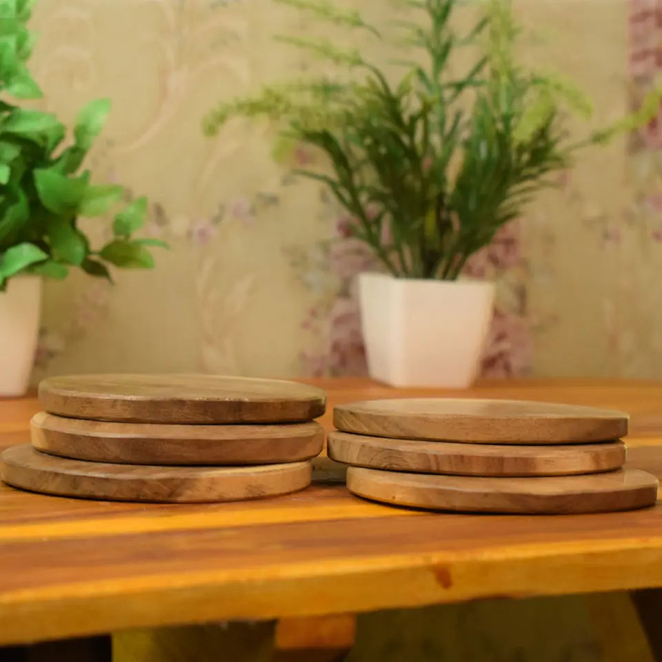 Wooden Handcrafted Tea Coaster Set of 6 | wooden tea coaster | coaster for tea | tea coaster