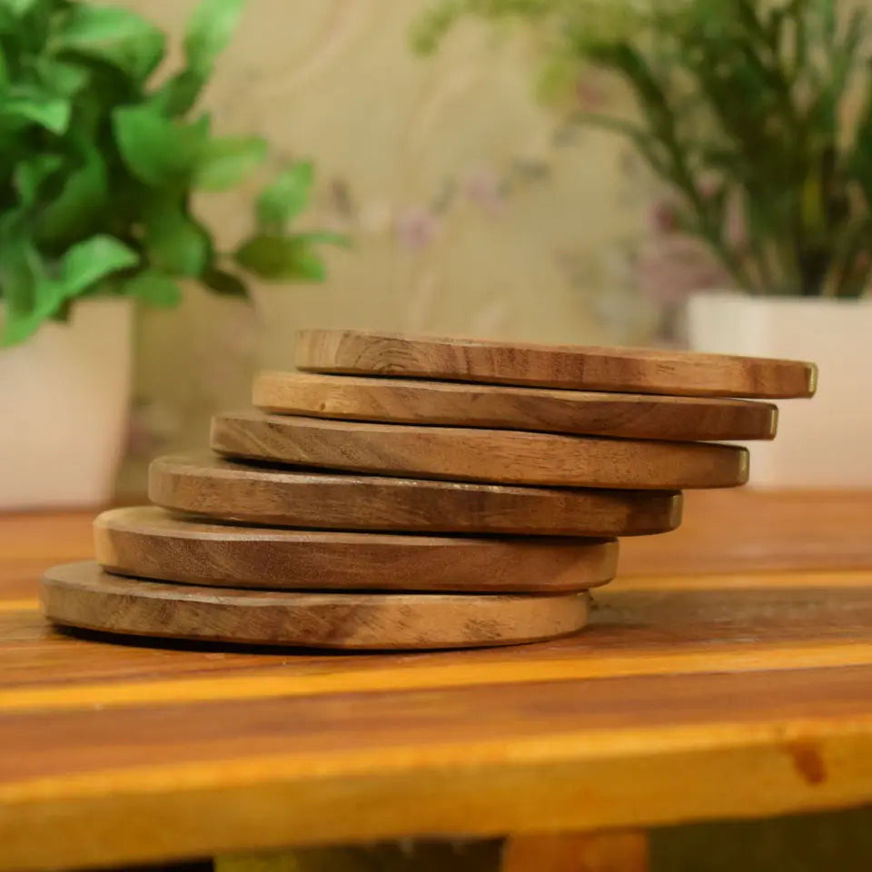Wooden Handcrafted Tea Coaster Set of 6 | wooden tea coaster | coaster for tea | tea coaster