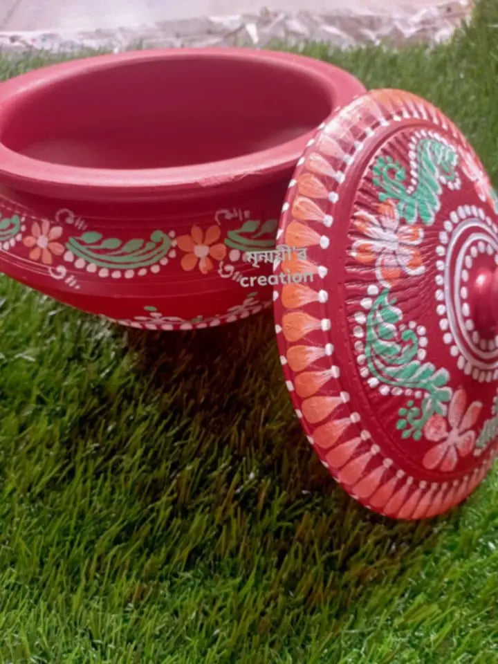 TERRACOTTA BOWL | HANDMADE MATIR BOWL | BEAUTIFUL HAND PRINTED BOWL FOR HOME AND KITCHEN