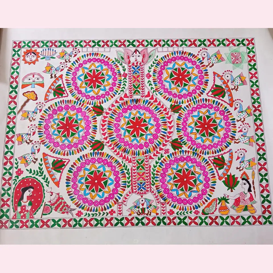 Beautiful Canvas Painting | Using Natural Dyes | Eye-Catching