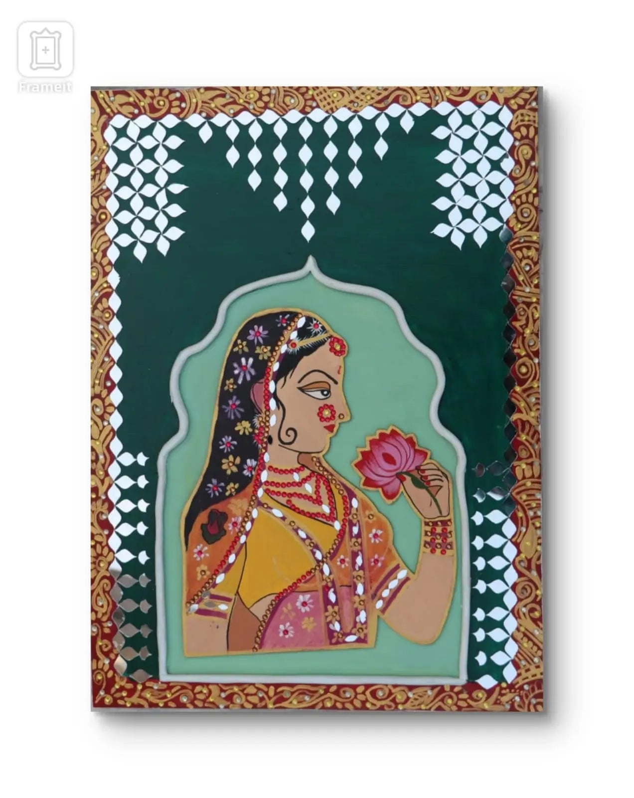 Maharani painting | Hand-painted wooden wall art