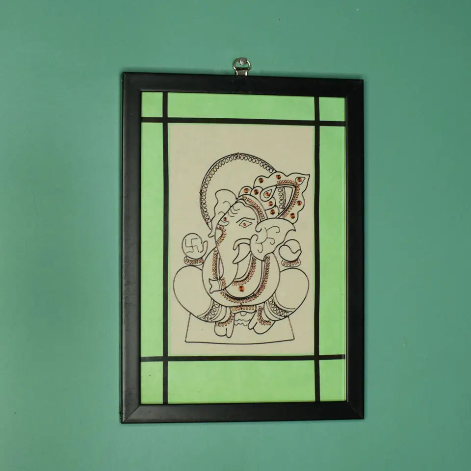 Ganesh Face Framed Painting Abstract | painting abstract