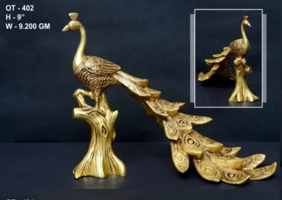 BRASS DECOR PEACOCK | PEACOCK FOR HOME DECOR