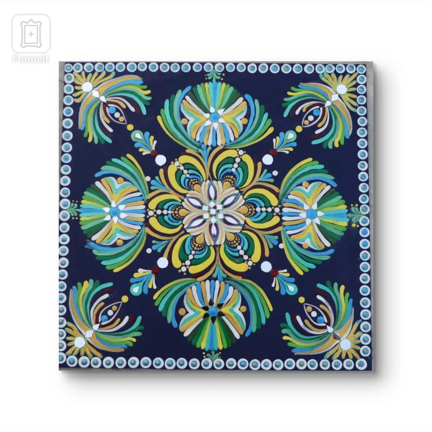 Mandala art wall decor |Drawing of a floral mandala stock illustration