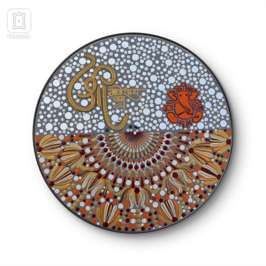 Handmade Art with combination of Lippan and Mandala art