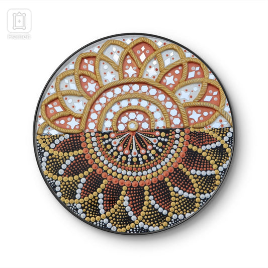 Handmade Art with combination of Lippan and Mandala art