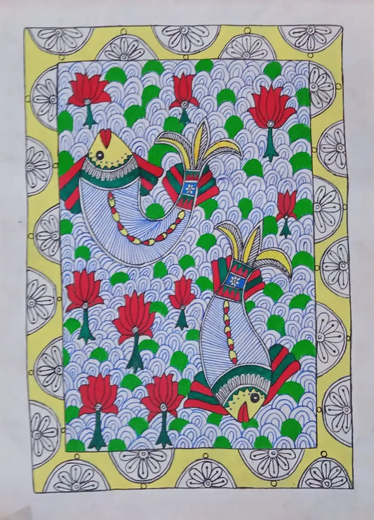 Canvas Cloth Painting | Multi-color Painting | Natural Dye Art