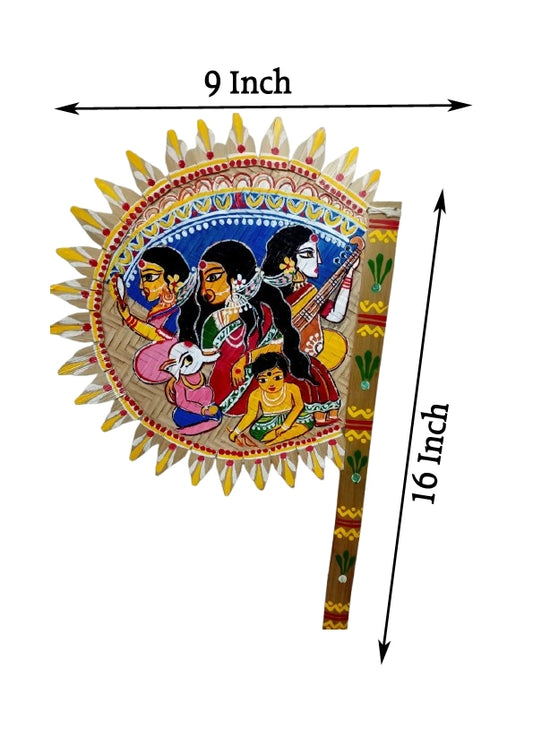 Handmade bamboo fan | bengali hand printed fan