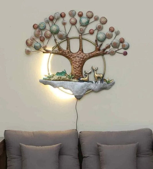 LED MOON TREE DECOR FOR WALL | METAL TREEE FOR WALL HANGING