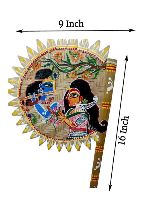 Handmade bamboo fan | bengali hand printed fan
