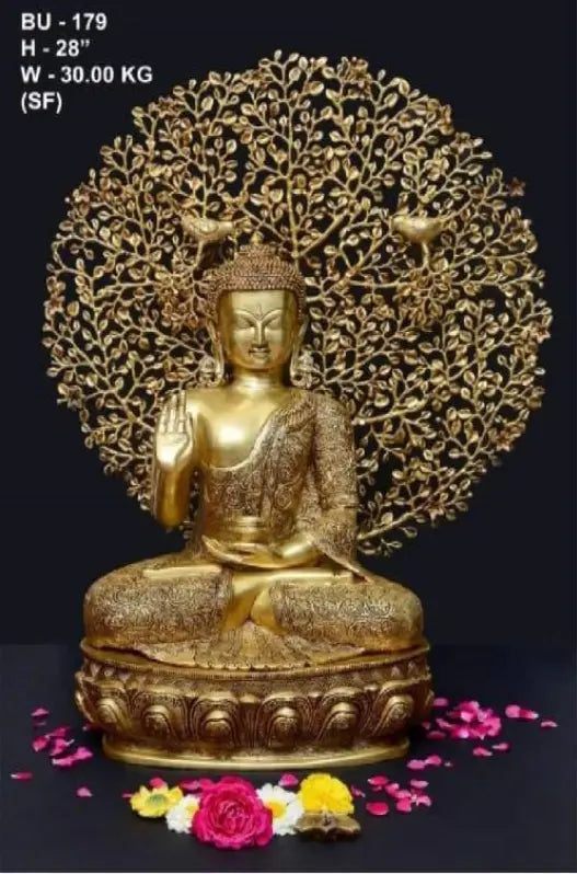 tree design goutam buddha | meditation buddha | brass idol of goutam buddha | handcrafted