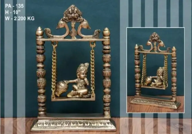 BRASS KRISHNA | GOPAL KRISHNA SITTING ON JHULA