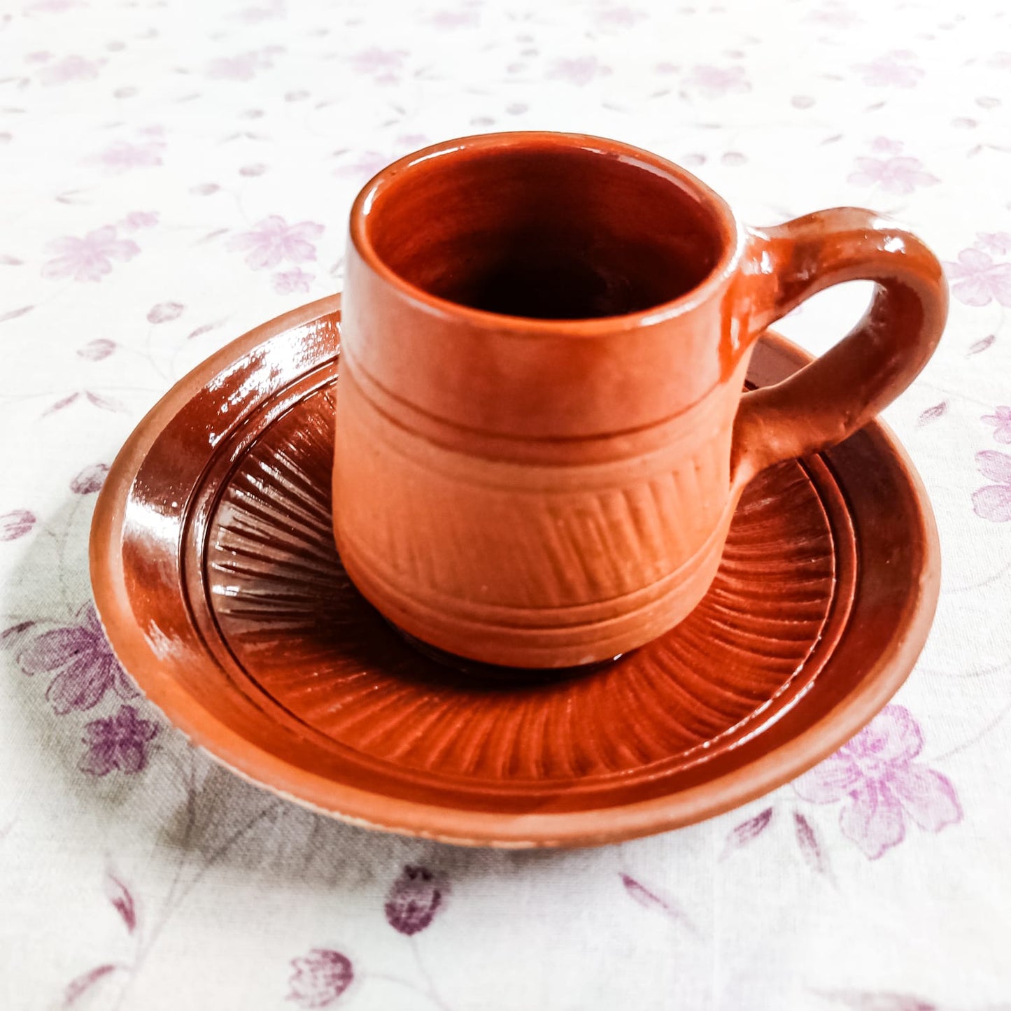 Clay Tea Cup | Ceramic Tea Cup | Tea Cup with Saucer | Clay Cup with Dish