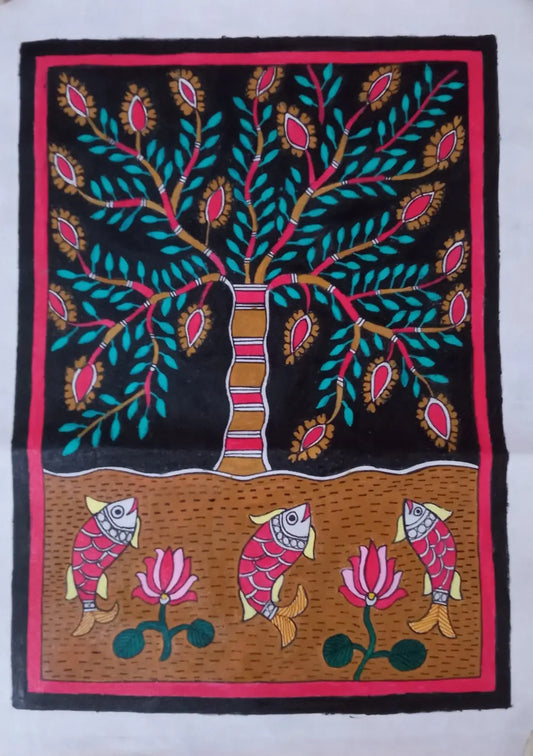 Canvas Cloth Painting | Multi-color Painting | Natural Dye Art