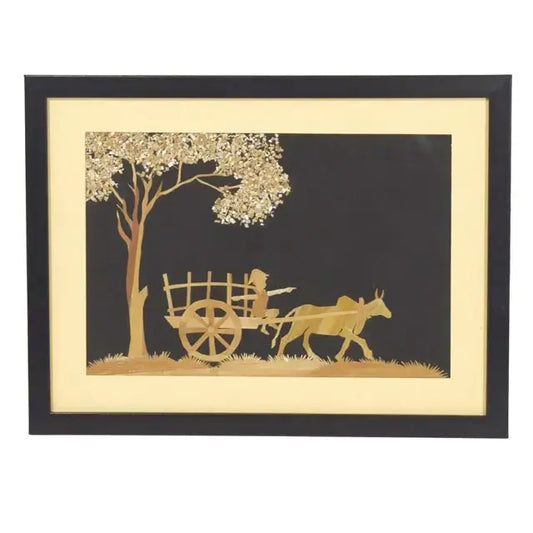 Hanging Bull Cart Emboosed Photo Frame | photo frame