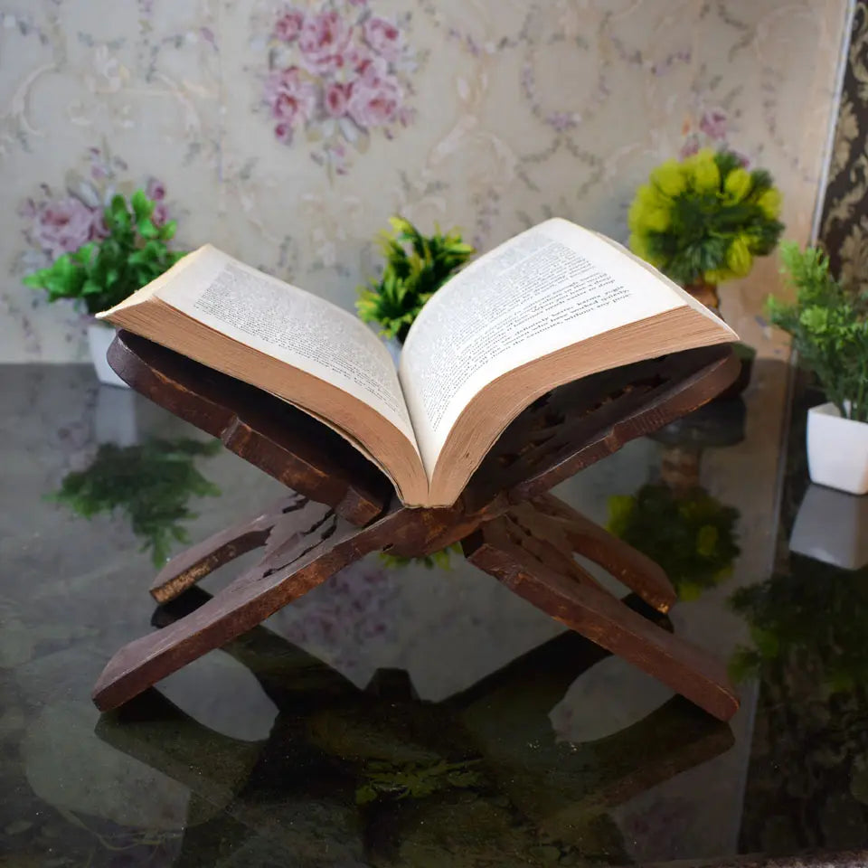 Wooden Quran Ramayana Geeta stand | Quran stand | Geeta book stand