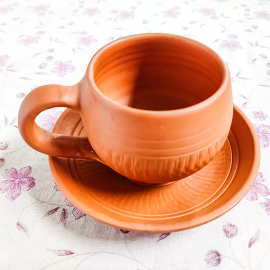 Clay Tea Cup | Ceramic Tea Cup | Tea Cup with Saucer | Clay Cup with Dish