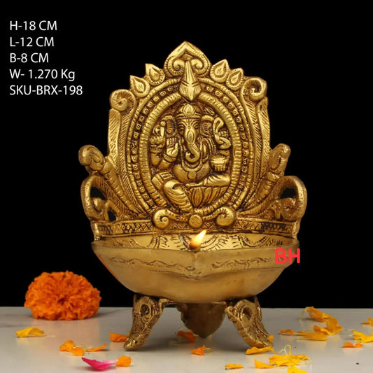 Temple Decor Laxmi Diya Statue|Decor items| Showpiece |Ganesha Diya