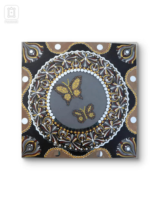 Mandala art wall decor |Drawing of a floral mandala stock illustration