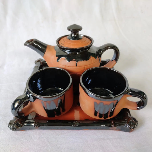 teacup coffee cup set |terracotta tea set | handmade tea cups | eco-friendly tea kettle