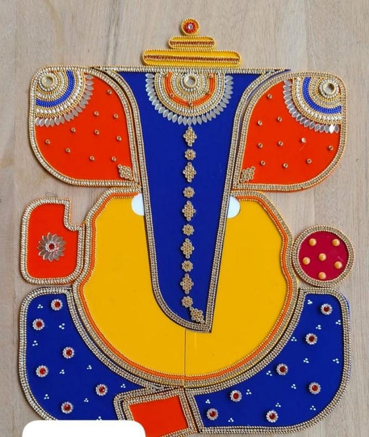Hand made Ranguli Ganesh |Diwali decor shubh labh ganesha tohran set of 1 for wall or door 15 inch