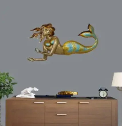 BEAUTIFUL METAL MERMAID FOR WALL HANGING | HOME DECOR MERMAID IN METAL